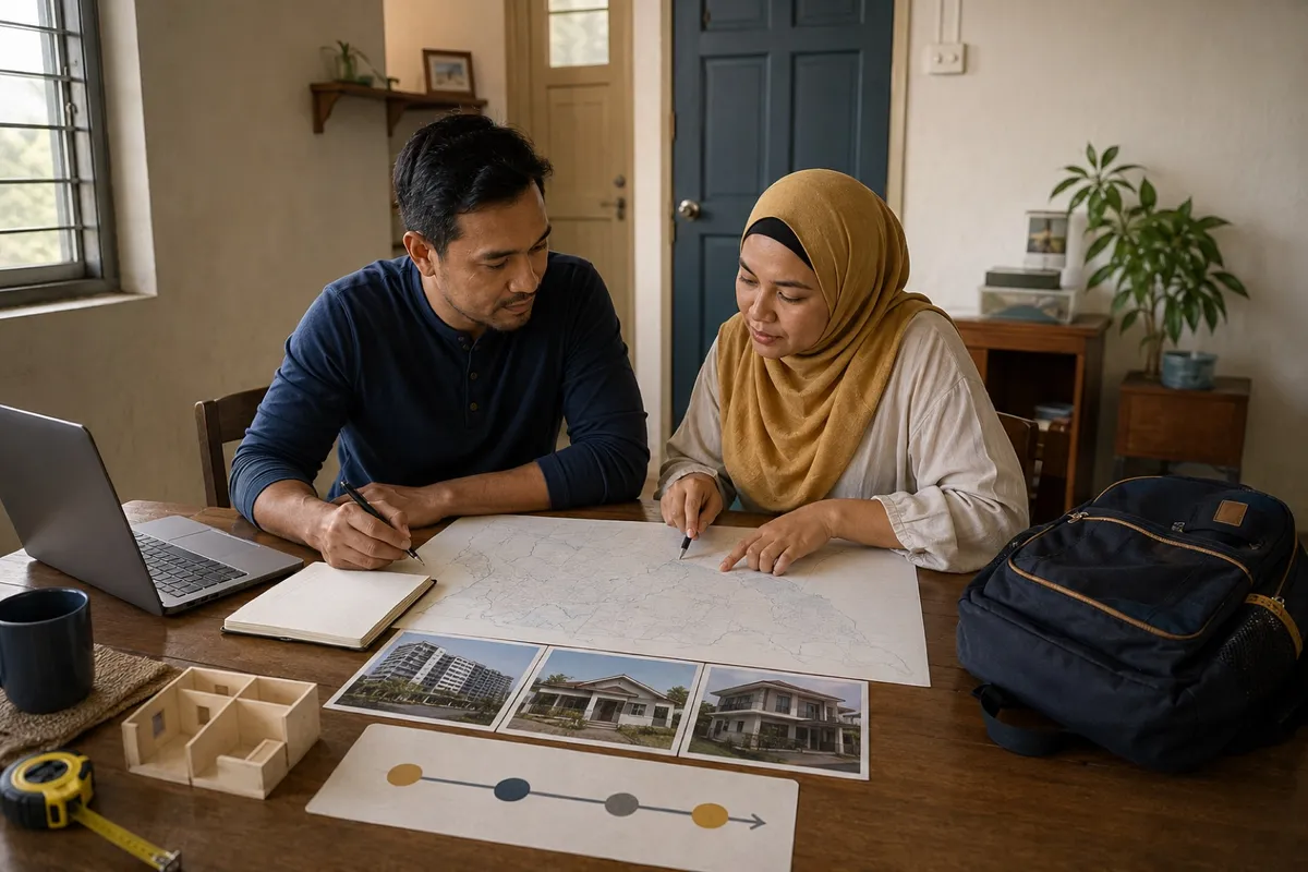 Pasangan menentukan tujuan, lokasi dan keperluan rumah sebelum mula mencari