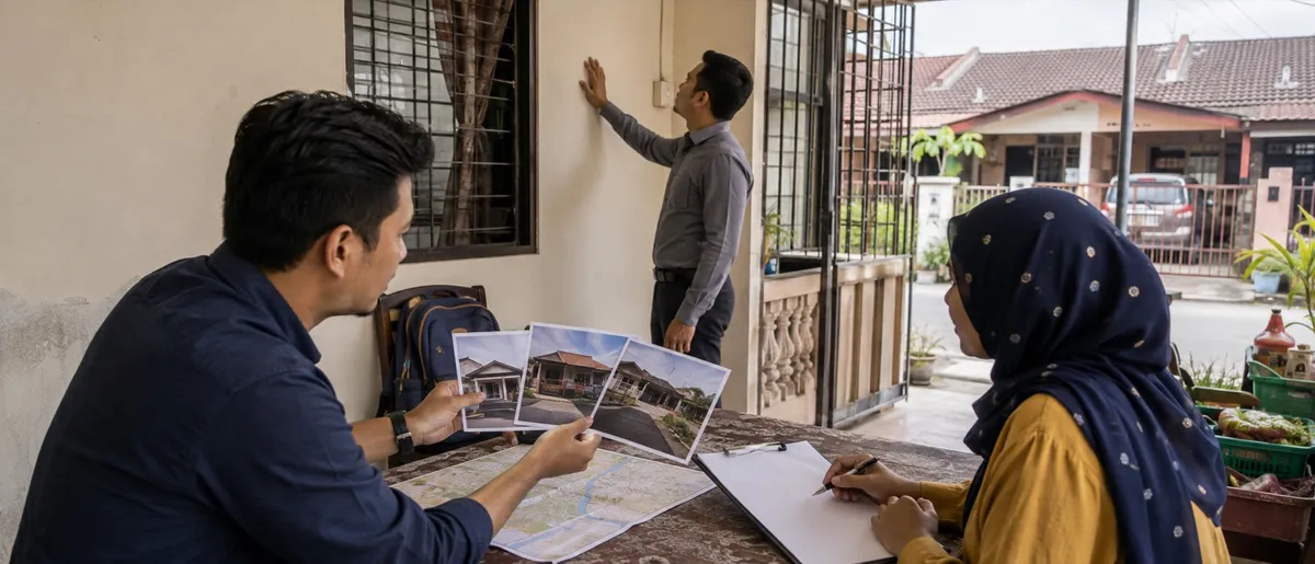 Pembeli membandingkan beberapa rumah sambil memeriksa keadaan fizikal