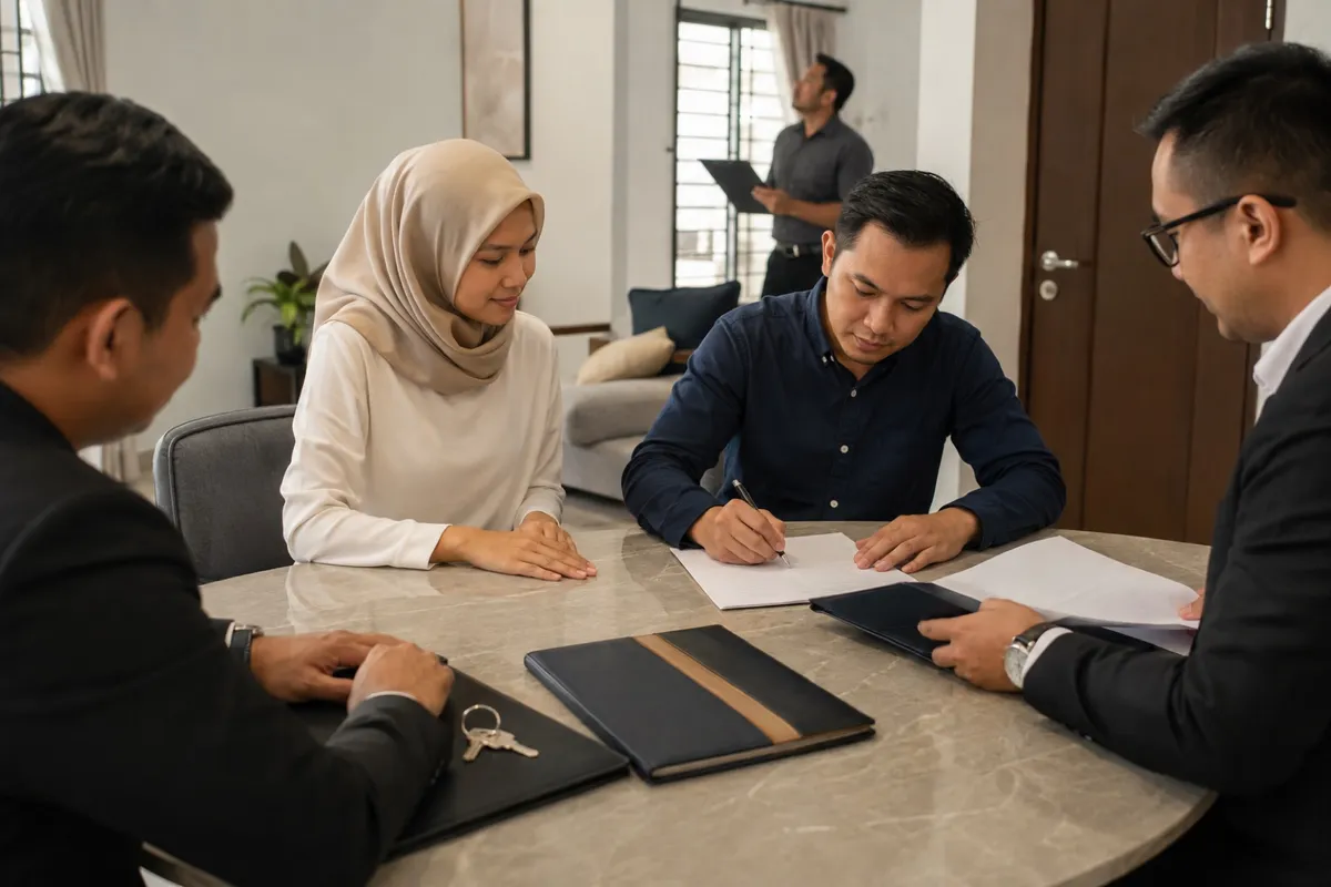 Pembeli menandatangani tawaran sementara penilaian dan pinjaman diuruskan