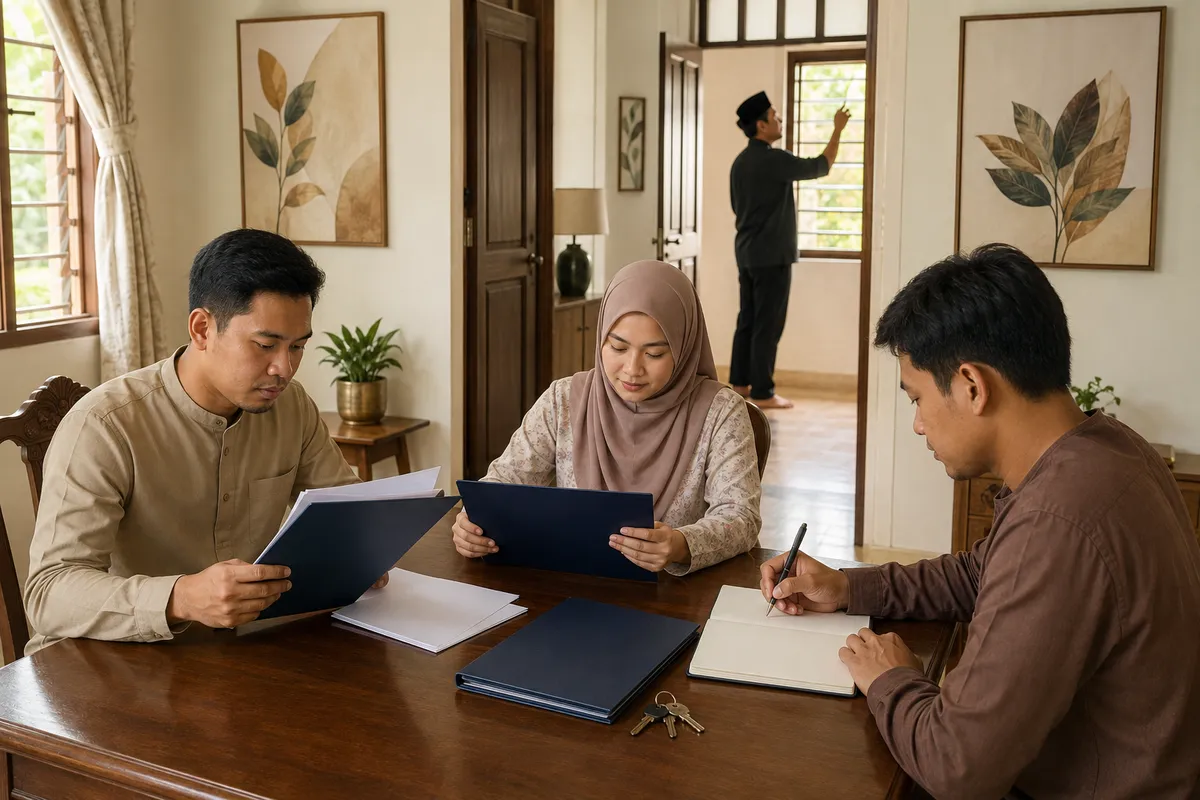 Waris menyusun fail pusaka dan memeriksa keadaan rumah selepas pemilik meninggal